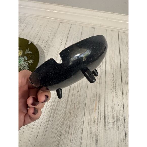 Vintage Sascha Brastoff MCM Enamel Copper Green Floral Plate Ashtray LOT 3 - Picture 5 of 16